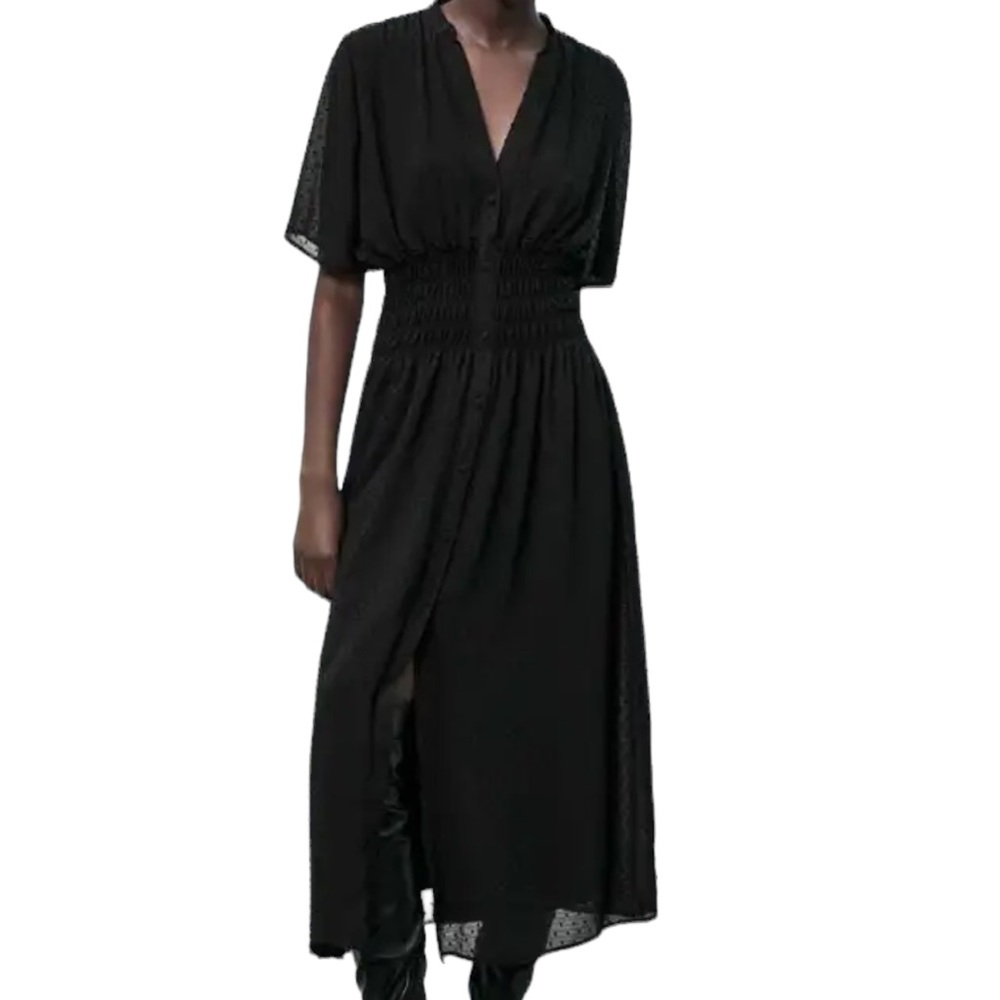 NWOT Zara Dotted Mesh MIDI Dress, XL